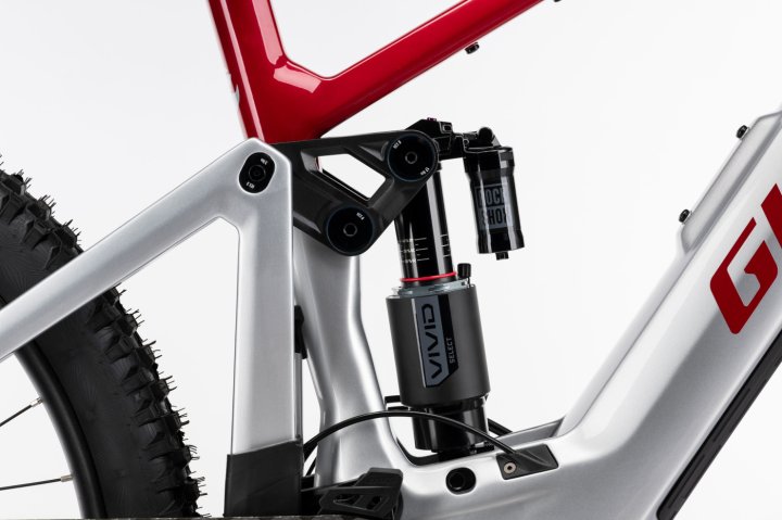 Ghost E-RIOT CF ADVANCED - Bicicleta MTB de carbono Mullet - 2026 - rebel red / misty grey glossy - Imagen 4