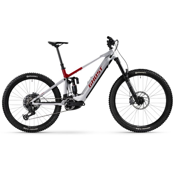 Ghost E-RIOT CF ADVANCED - Bicicleta MTB de carbono Mullet - 2026 - rebel red / misty grey glossy